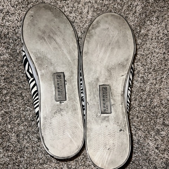 Sperry Topsider Zebra Print Sequin Boat Shoes Size 8.5 - Picture 7 of 7